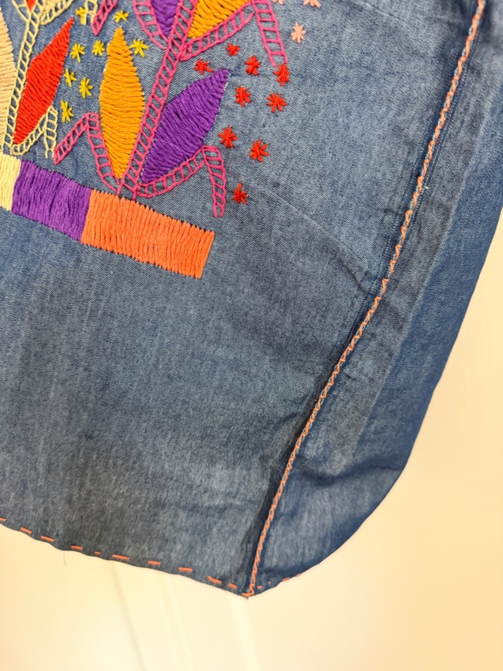 NWOT Handmade One of a Kind Embroidered Textile Mexican Blouse from Oaxaca - Picture 7 of 11